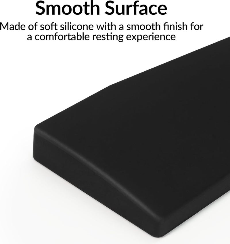 Keychron Black Silicone Wrist & Palm Rest, 14.96" for 75% Alice Layout Mechanical Keyboards (Q10 / Q10 Pro / Q10 Max / V10 / V10 Max) – Full Honeycomb Anti-Slip Base, Smooth and Soft Typing Support - Image 5